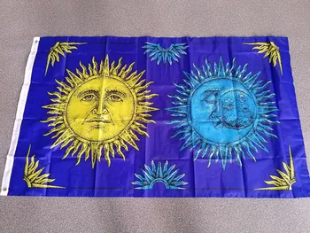 

90*150cm sun moon peace Flag