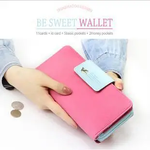 2014 Women Brand Wallets Famous Designer PU Leather Purses Multi Colors Free Shipping pj039 | Багаж и сумки