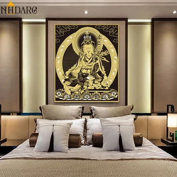 

Buddha Painting Thangka India Chinese Religion Master Padmasambhava Canvas Print Painting Poster Art Wall Picture Home Decor