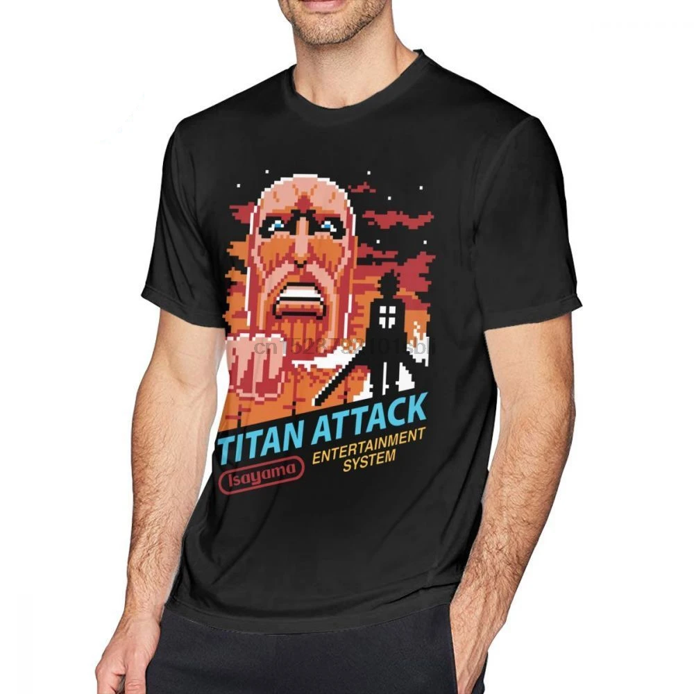 Футболка Атака Титанов Мужская футболка с принтом Titan Attack базовая коротким