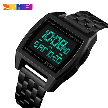 

SKMEI Watches Men Waterproof Stainless Steel Wristwatch Digital LED Sports Watch Male Clock Erkek Kol Saati reloj hombre 2018