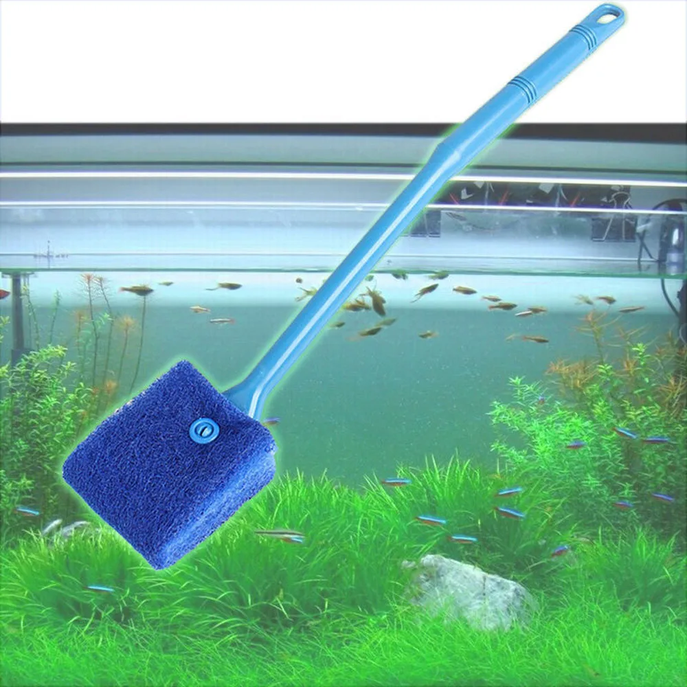 

Magic Aquarium Cleaner Window Crystal Seaweed Scraper 2 Head Cleaning Brush Sponge Fish Tank Aquarium Accessories Cleaning Tools