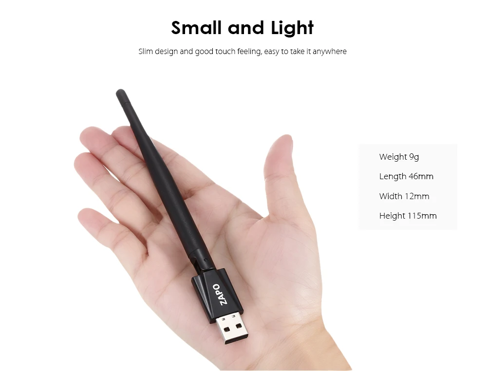 ZAPO RTL8188 USB WiFi адаптер 150 м портативный сетевой маршрутизатор 2,4 ГГц
