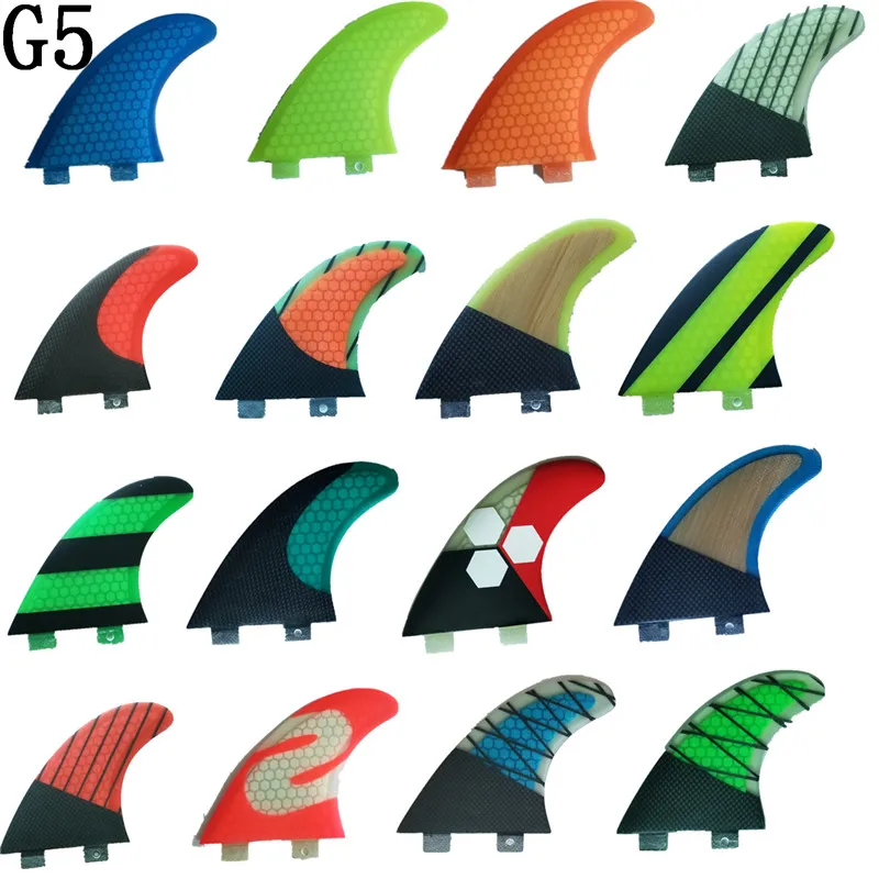 FCS G5 زعنفة تصفح الفيبرجلاس العسل زعانف الكربون Quilhas ثلاثي/مجموعة متوسطة الحجم pranchas دي تصفح fcs تصفح زعانف