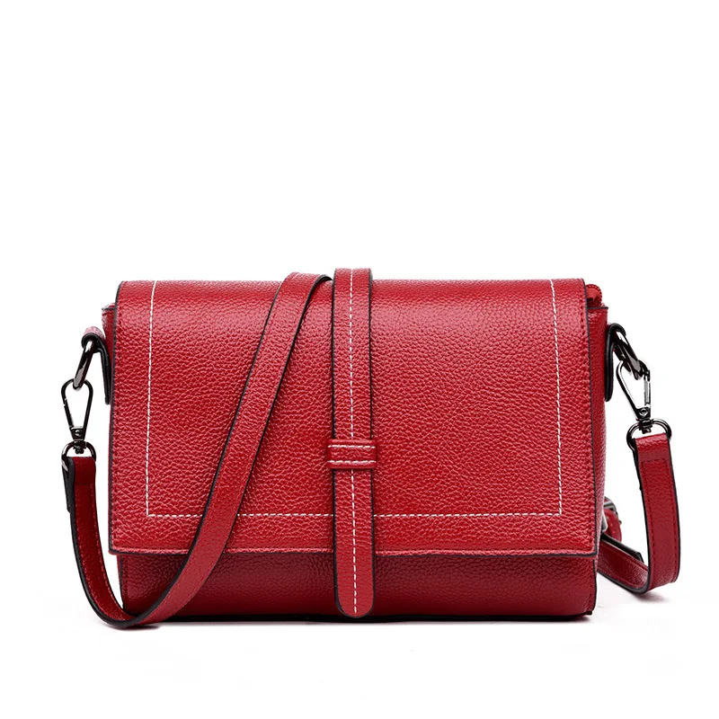 

High Quality Women's Genuine Leather Handbags Shoulder CrossBody Bags Ladies Cow Leather Flap Women Bags Messenger Bag