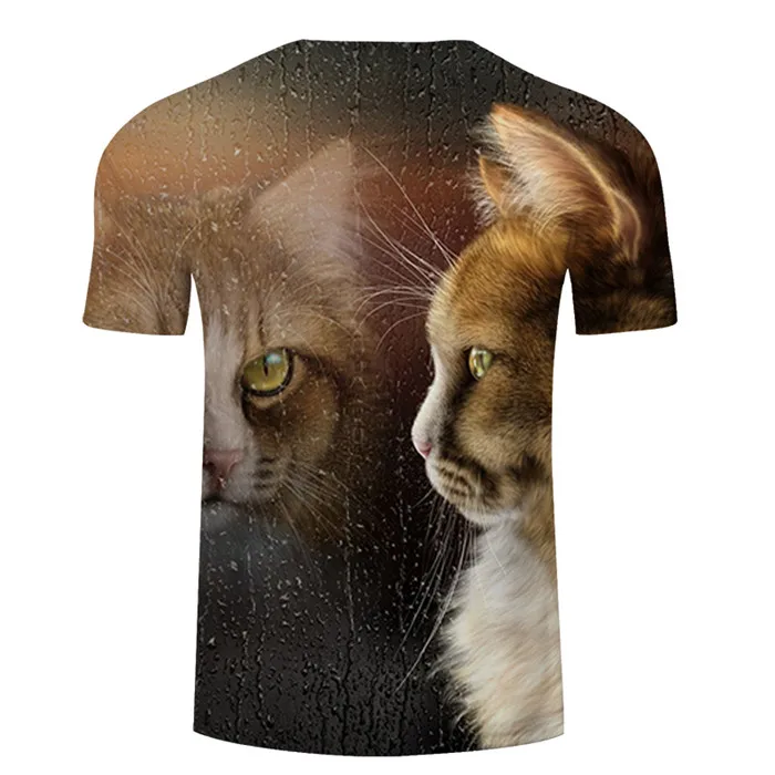 Новая модная футболка с 3D принтом животных, кошек, женская футболка в стиле Харадзюку, женская футболка с круглым воротником и коротким рукавом
