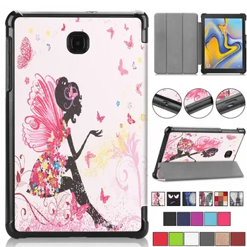 

Slim Table Tri-fold Stand Pattern Printing Leather Auto-Wake / Sleep Tablet Folio Cover for Samsung Galaxy Tab A 8.0 (2018) T387