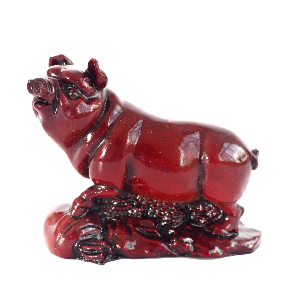 

Zodiac Sign of the Boar/Pig Red Resin Born 1947 1959 1971 1983 1995 2007, J2186