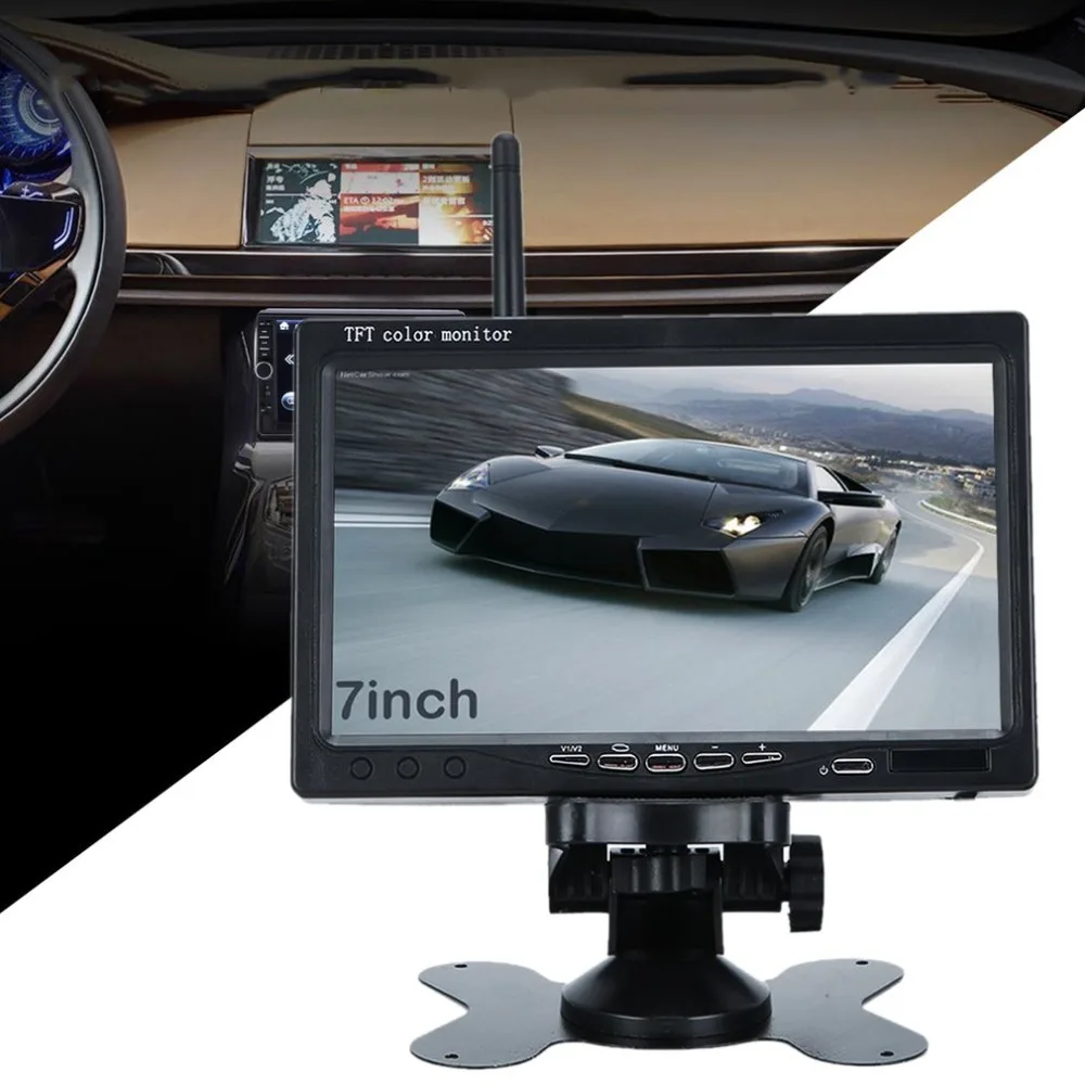 

7-inch LCD TFT Car Monitor Display (with mounting bracket) 2 x 18 LED Waterproof Night Vision Infrared Rear View Camera
