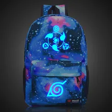Аниме Наруто Написать круглый глаз печати Светящийся рюкзак для старшеклассников ученическая сумка с наплечным ремнем мультфильм средней школы путешествия рюкзаки