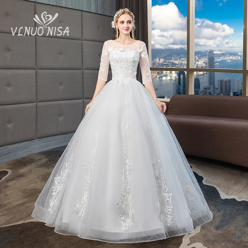 

High Grade Lace Wedding Dress Beading Embroidery Appliques 3D Butterfly Lace Up Ball Gown Elegant Bride Dress vestido de noiva20