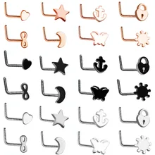 8 шт./партия стальное кольцо для пирсинга носа различной формы пирсинг носа Новая мода нос шпилька омблиго хрящевой пирсинг ювелирные изделия для тела