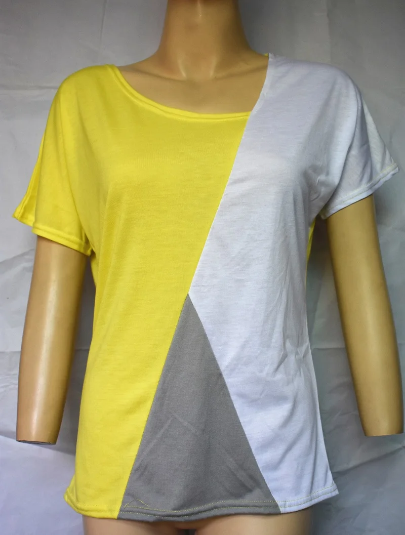 Women Fashion Shirt color blocking Contrast Casual Tops Blouse Dames Lange Mouwen Blusas Hot Sales Shirts
