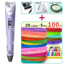 myriwell 3d pen + 20 Colour * 5m ABS filament(100m),3 d pen 3d model Smart perfect 3d printing pen Best Gift for Kids pen-3d myriwell 3d pen + 20 Colour * 5m ABS filament(100m),3 d pen 3d model Smart perfect 3d printing pen Best Gift for Kids pen-3d