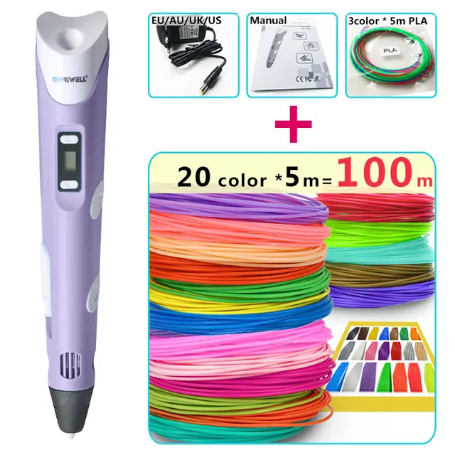Best Price myriwell 3d pen + 20 Colour * 5m ABS filament(100m),3 d pen 3d model Smart perfect 3d printing pen Best Gift for Kids pen-3d Best Price myriwell 3d pen + 20 Colour * 5m ABS filament(100m),3 d pen 3d model Smart perfect 3d printing pen Best Gift for Kids pen-3d