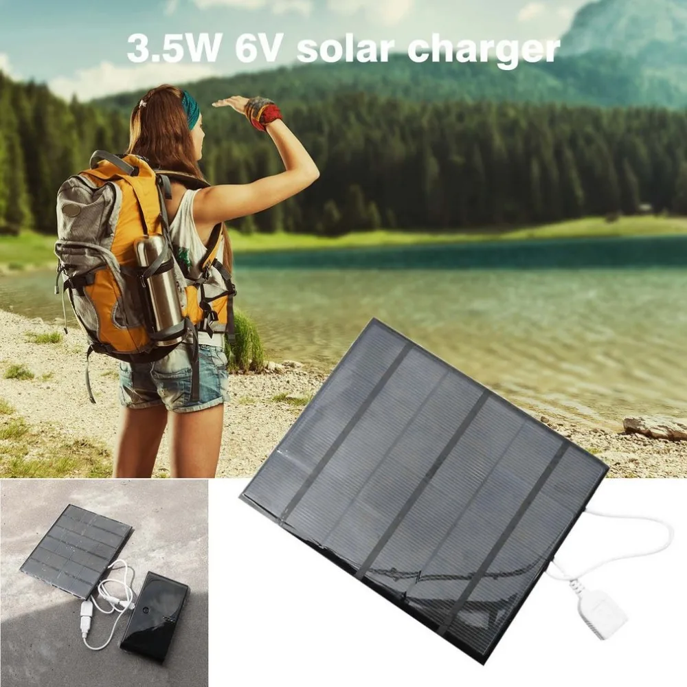 Solar Panel Power Bank 3.5W 6V USB Charger Mobile Phone External Battery Charger Outdoor Travelling Charger for cellphone Tablet Solar Panel Power Bank 3.5W 6V USB Charger Mobile Phone External Battery Charger Outdoor Travelling Charger for cellphone Tablet