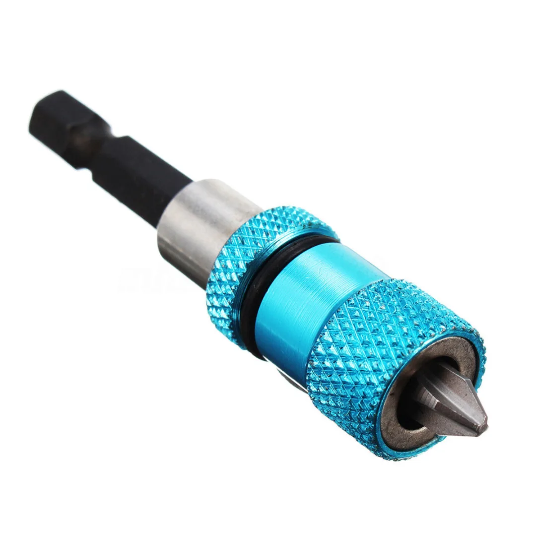 Blue/Red Adjustable 1/4'' Hex Screw Depth Bit Holder Driver Magnetic Tip Home Hand Tool
