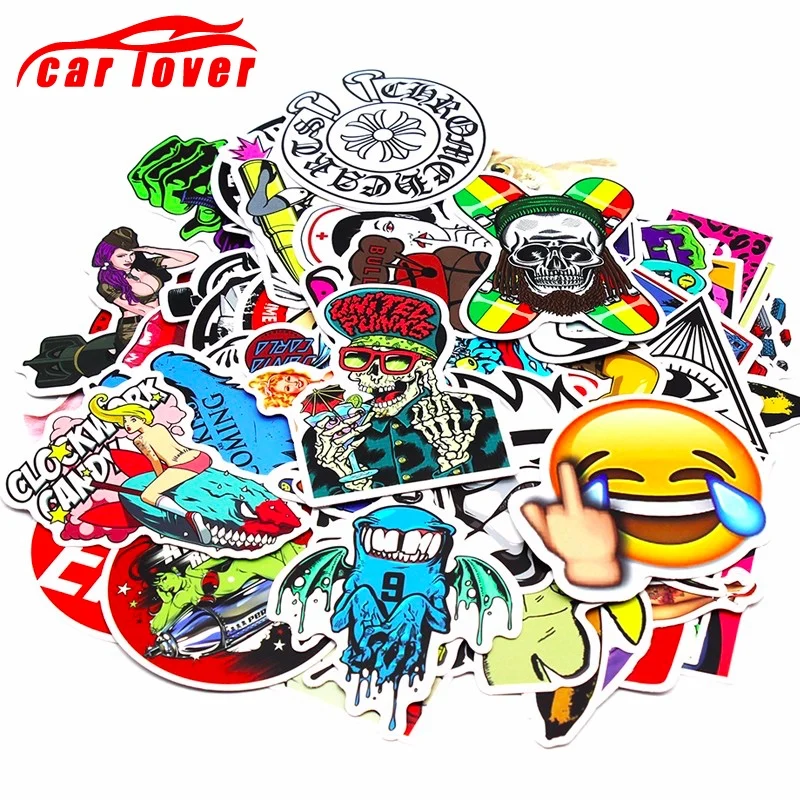 100 Pcs Mixed DIY Car Stickers Decal laptop luggage Skateboard Decal Sticker New
