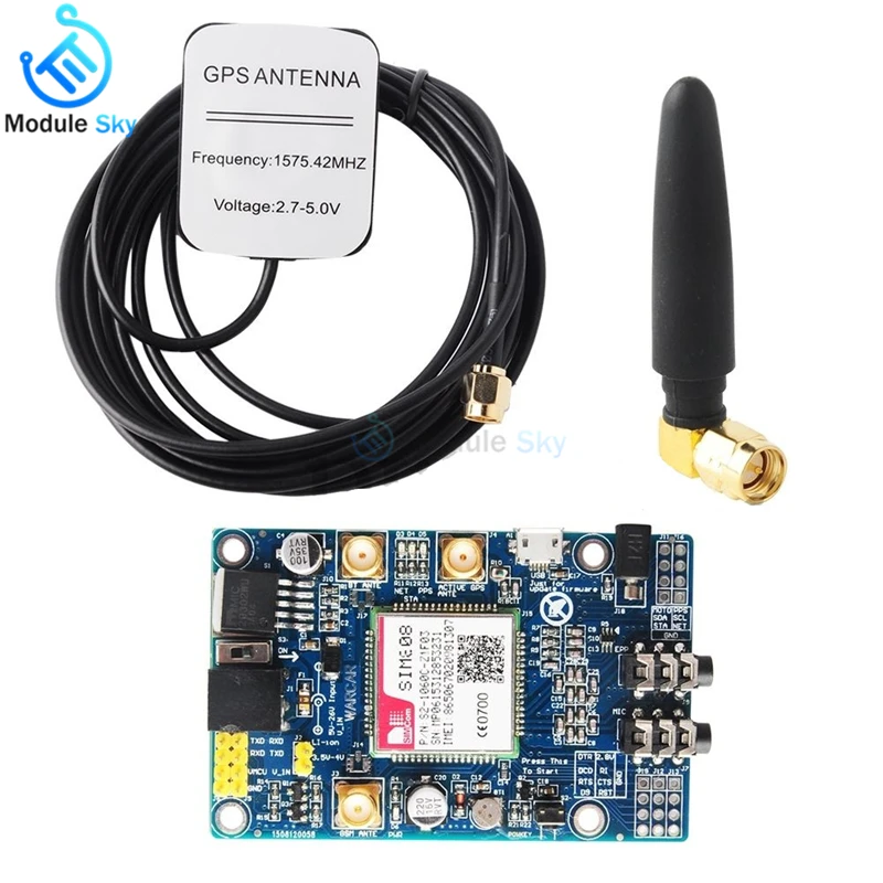 

SIM808 Module GSM GPRS GPS Development Board SMA With GPS Antenna support 2G 3G 4G SIM Card for Arduino Raspberry Pi