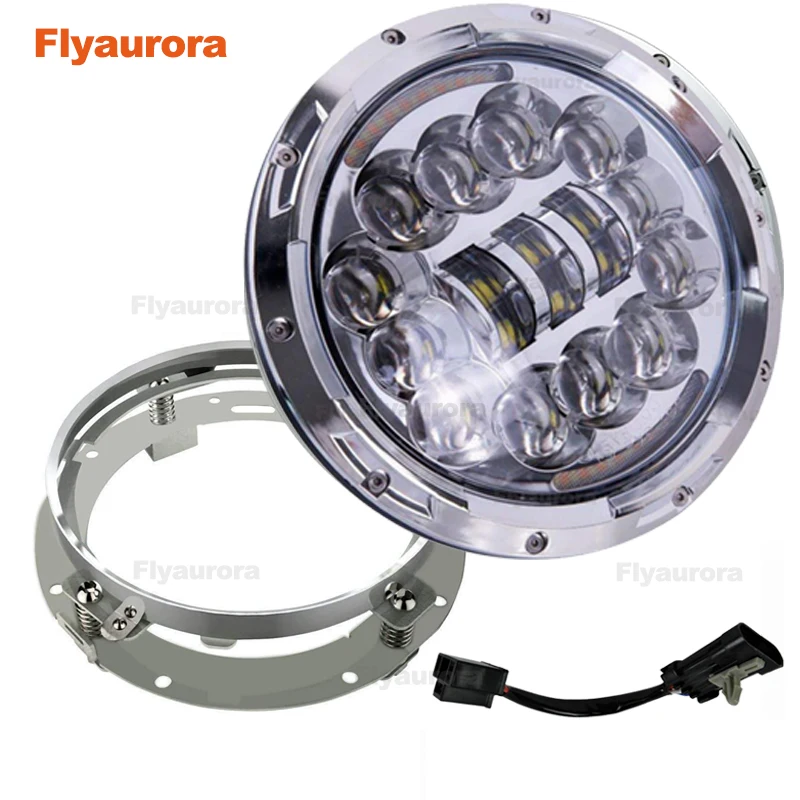 

7Inch drl LED Headlamps with Halo Ring Angle Eyes Headlights For Jeep wrangler CJ VAZ 2101For lada niva 4x4 suzuki samurai