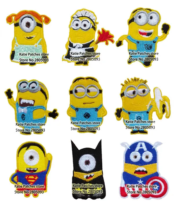 Movie Funny Character iron on patch, Cartoon Lovely Yellow Applique