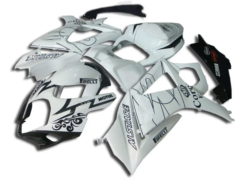 

Motorcycle Fairing kit for SUZUKI GSXR1000 K7 07 08 GSXR 1000 2007 2008 ABS Plastic White black Fairings set+gifts SD17