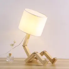 Регулируемая Настольная лампа деревянная прикроватная с тканевым абажуром lamparas de mesa настольная лампа Deco Luminaria для спальни 0084