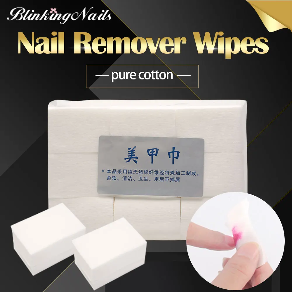 BlinkingNails Lint Free Cotton Nail Wipes for Nail Polish Remover