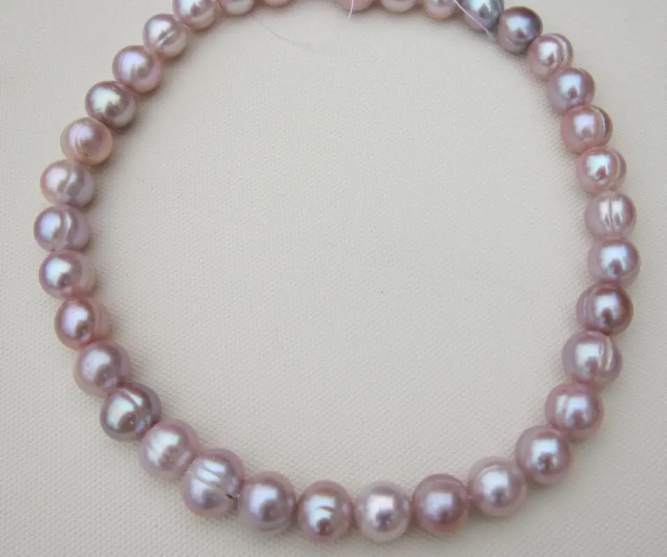 

elegant 11-12mm south sea baroque lavender pearl necklace 18inch 14k