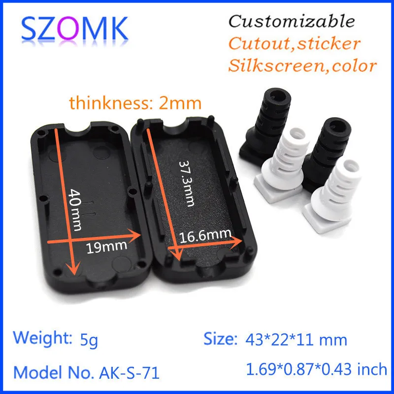 

plastic flash drive small junction box (20 pcs) 43*22*11mm hot selling black/ white pcb instrument enclosure usb plastic case