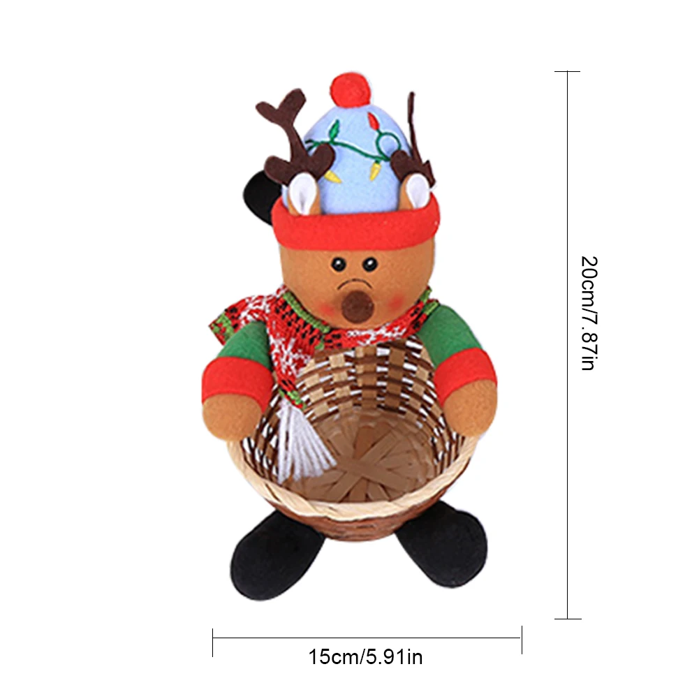 New Christmas Reindeer Candy Basket Santa Snowman Elk Children Gift Basket Christmas Decorative Supplies