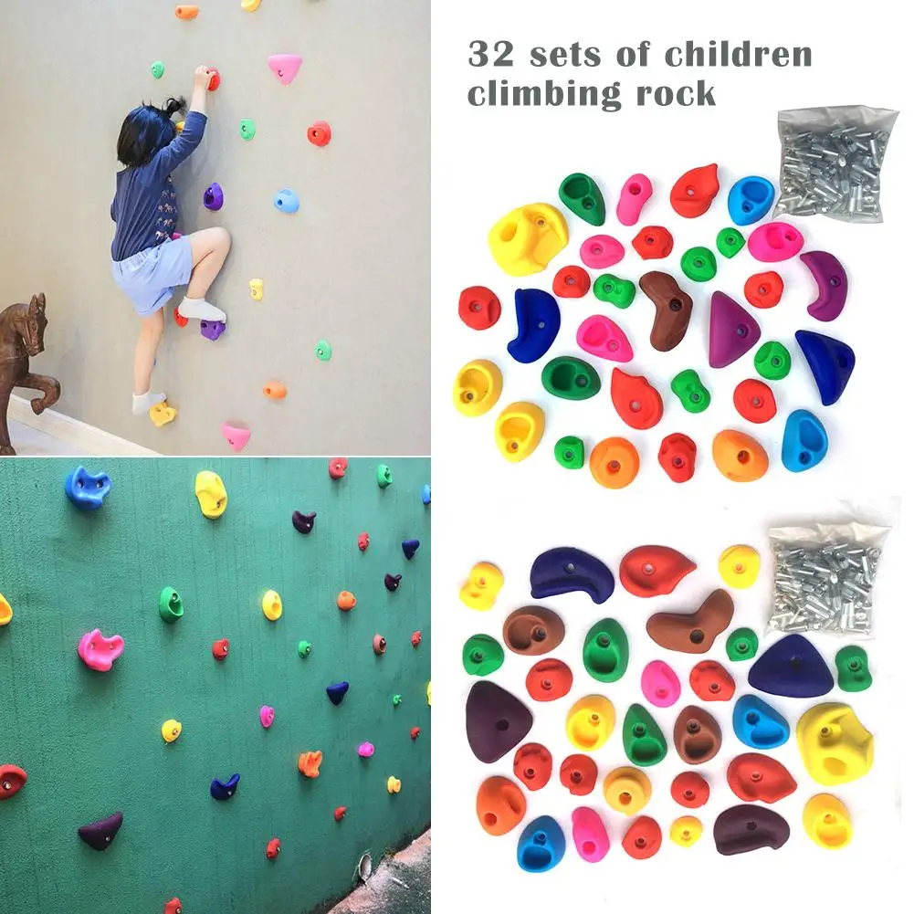 32 шт. пластиковые детские домашние скалы скалолазание настенные игрушки камни детские игрушки спортивные детские скалолазание удерживает уличная игровая площадка