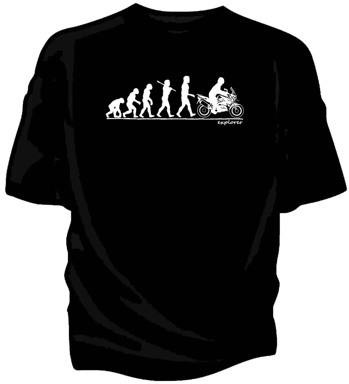 

Short Sleeve for Men Clothing Summer Evolution of Man, Explorer Classic Biker T-shirt Tee Shirt