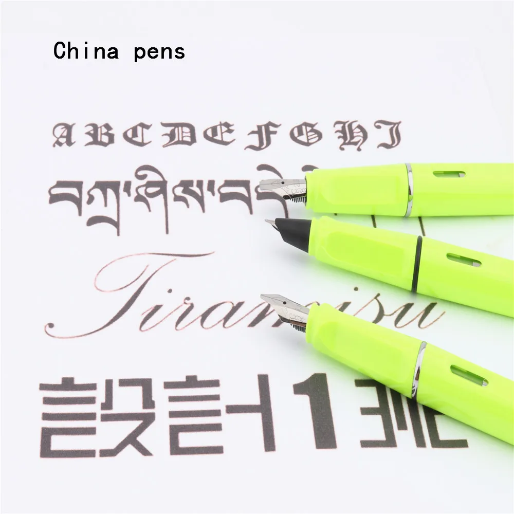 Jinhao 871 флуоресцентная зеленая английская каллиграфия Duckbill параллельная художественная ручка цветок тело плоский перо Тибетский арабский авторучка