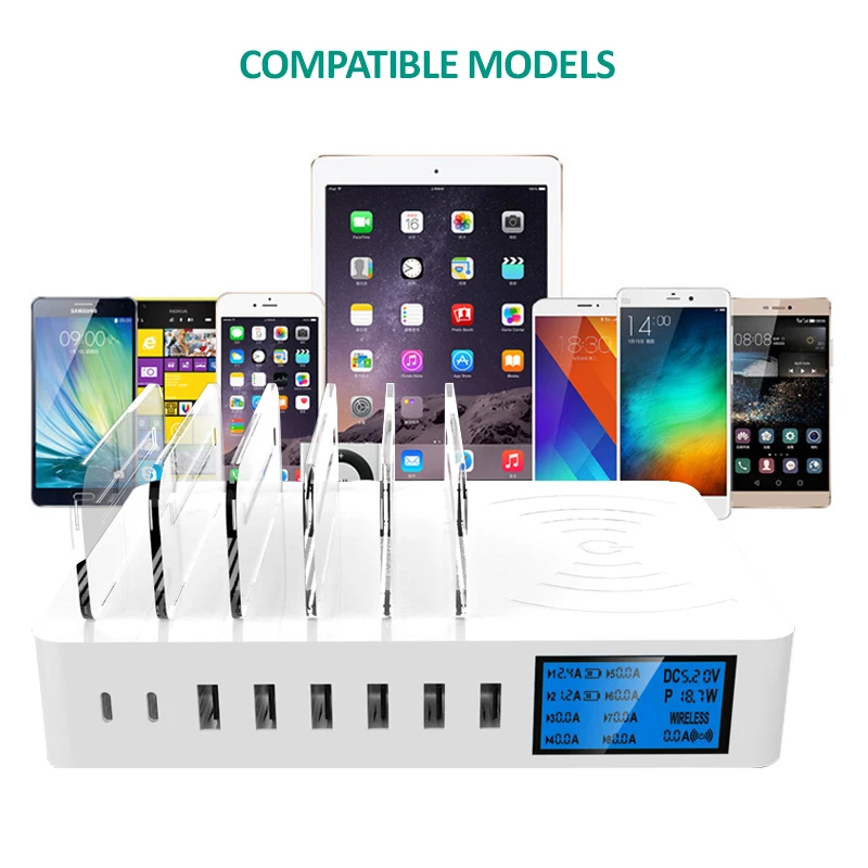 Беспроводное зарядное устройство iNGMAYA Qi светодиодный usb адаптер типа C для iPhone XR Xs