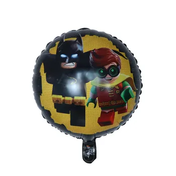 

50pcs 18inch Building Blocks Foil Helium Balloons Batman Superhero Cartoon Balloon Kids Birthday Party Decorations Toy Globos