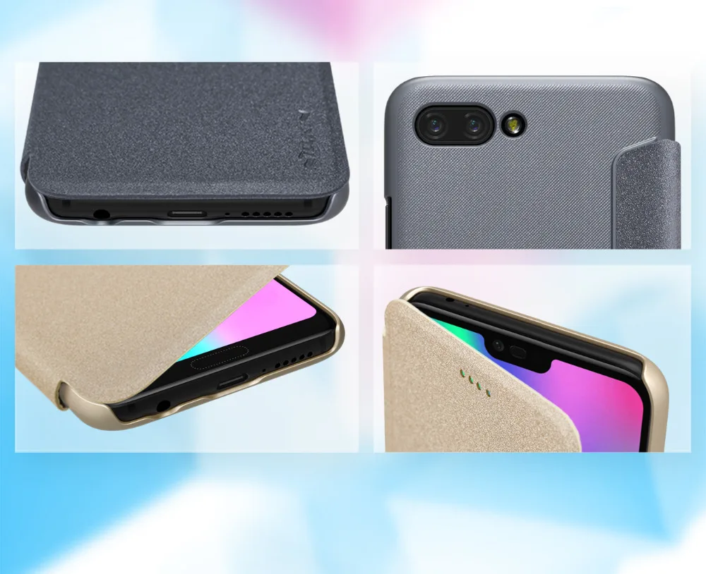 Чехол Nillkin для Huawei Honor 10 блестящий флип чехол из искусственной кожи с окошком
