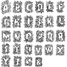 Цветы, окружающие буквы алфавита, прозрачные штампы для DIY бумажные карточки для скрапбукинга для ручной работы 3*4 дюйма
