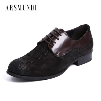 

Men's Casual Cowboy Western Shoes Round Toe Retro Style Nubuck Genuine Leather Shoes 2019 New Lace-up