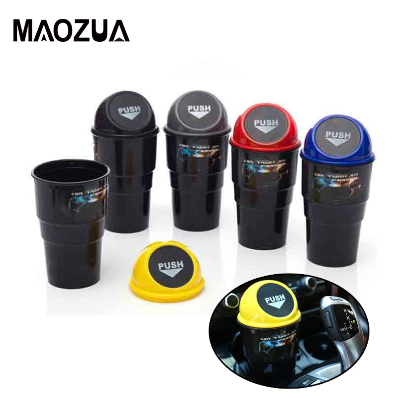 2pcs Car Trash Bin Auto Organizer Storage Box Car Trash Can Rubbish