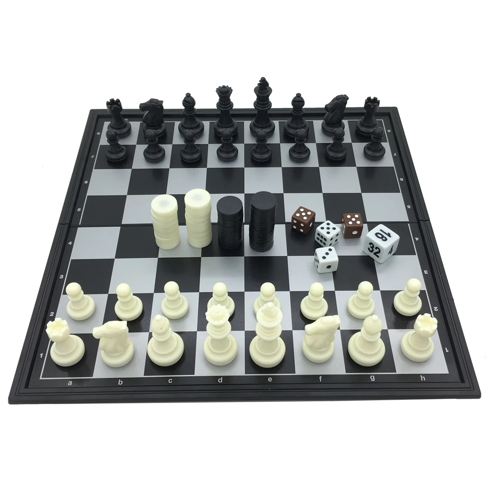 

Standard 3 in 1 Chess Sets Folding And Magnetic Chess & Checkers & Backgammon Storage Box Size : 25 cm x 25 cm Learning Set Gift