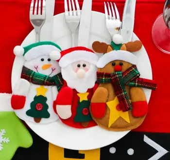 

3pcs Christmas Table Elk Decoration Cutlery Set Party Decoration Pokemon Personalized Christmas Ornaments Gift Box