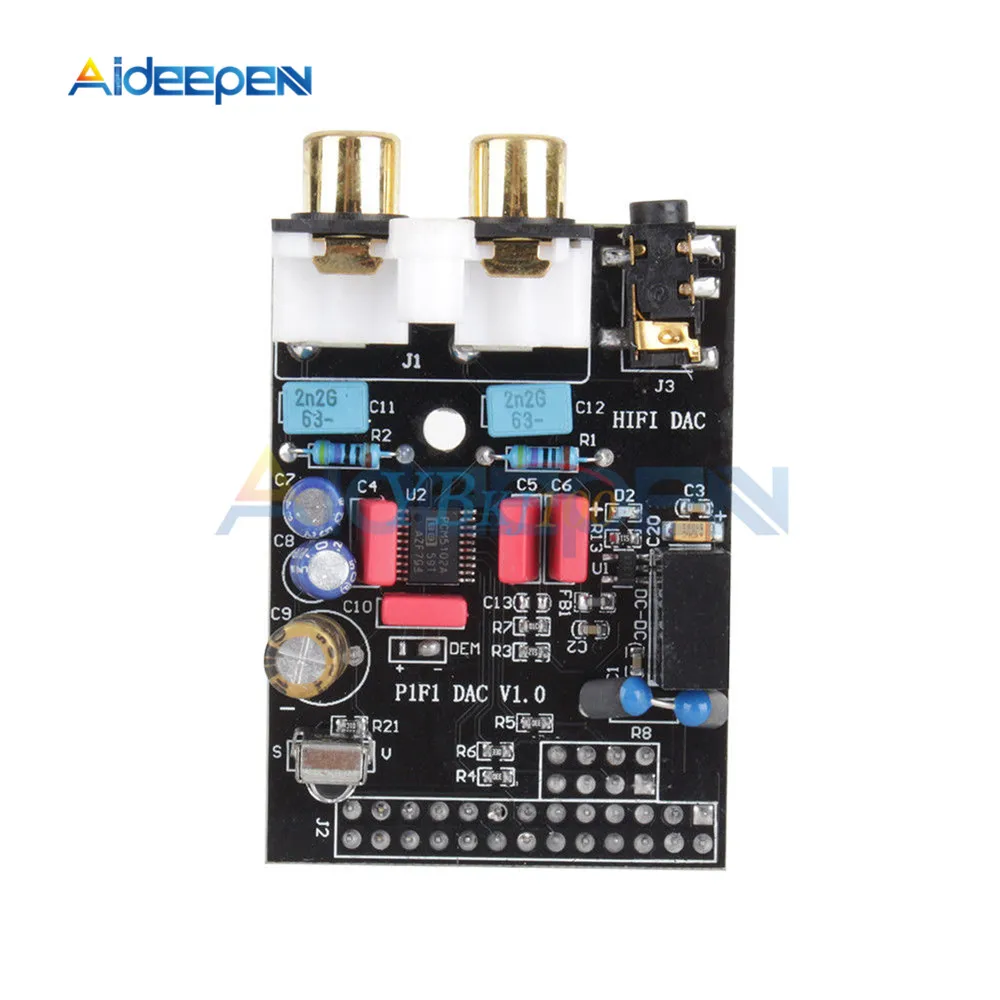 

HIFI DAC Audio Sound Card Module Expansion Board I2S Interface 384KHz for Raspberry pi /2/3/B+ Audio Module