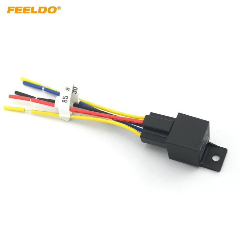 

FEELDO 1Pc Car Automotive JD1914 5-pin 12VDC 40/30A Constant-Closed Relay Controller With Wire Harness