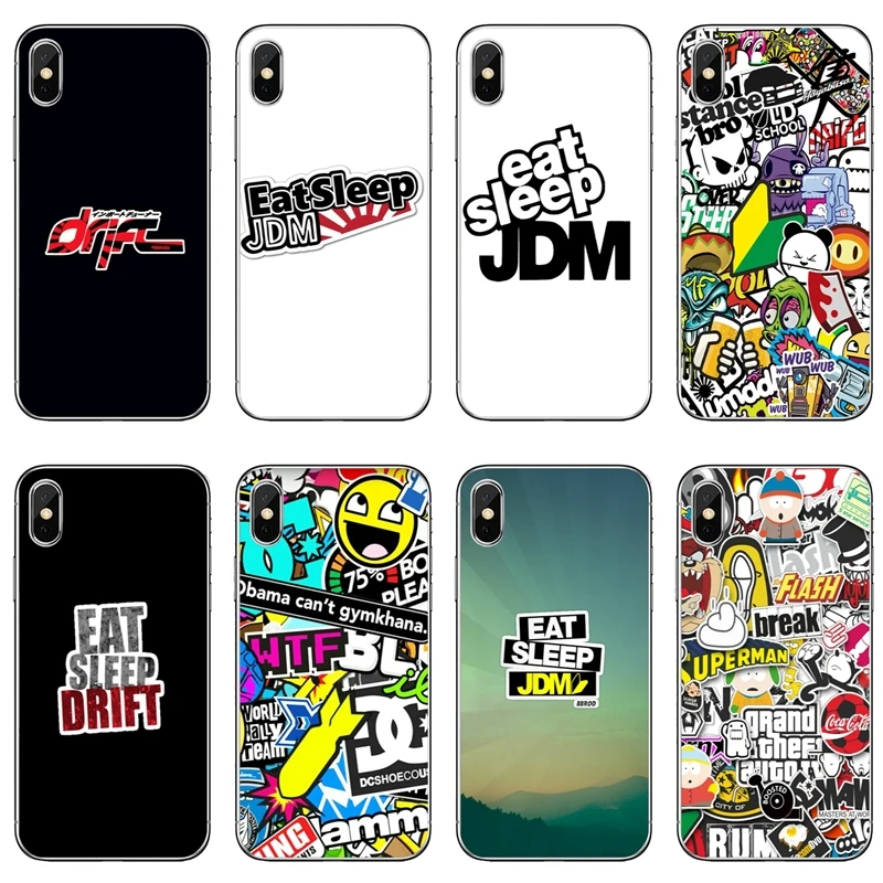 

JDM Car Graffiti Sticker Bomb For Xiaomi Mi 8 SE Pro 6 6X A1 A2 Lite 5 5s 5x mix max 2 2s 3 note Soft mobile phone cover case