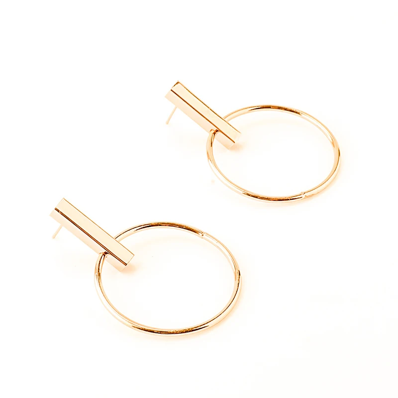 Новые корейские простые серьги-кольца Aros для женщин, геометрические большие круглые серьги-кольца для ушей, серьги вrincos бижутерия XRE01 - Окраска металла: Gold
