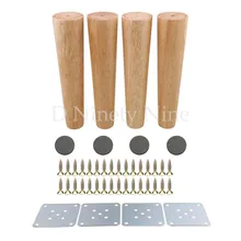 Натуральная древесина 250 мм высота дерево цвет конические Надежные Деревянные мебельные шкафы ножки диван Feets упаковка из 4