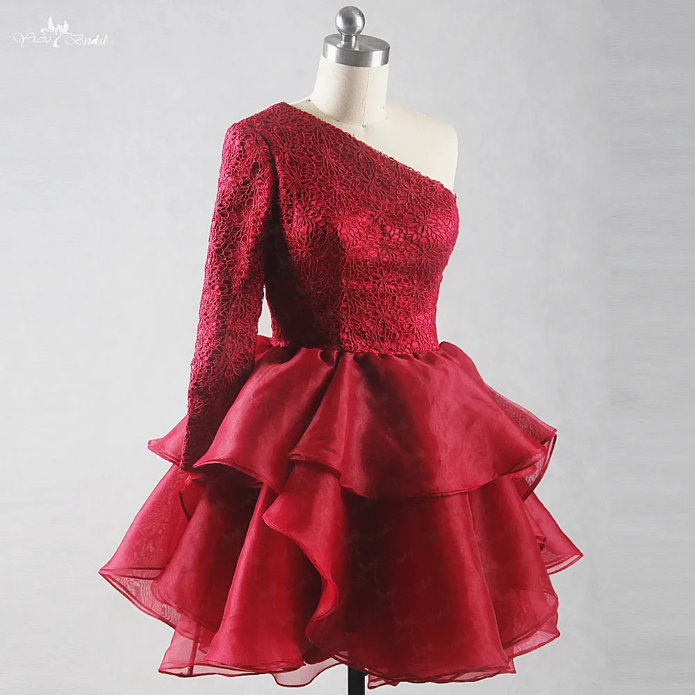 Shoulder Sleeves Prom Dresses Short 