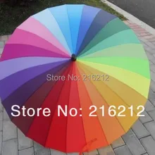 20 шт. Рождество подарок модный топ качества длинная ручка радуги прямой зонтик дождь зонты