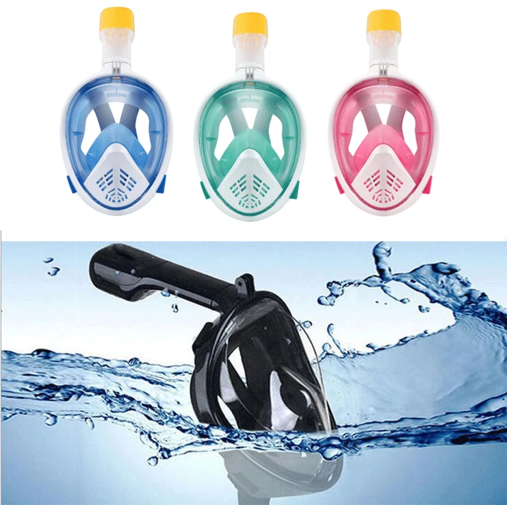 حار قناع الغطس قناع غوص تحت الماء مكافحة الضباب كامل الوجه قناع الغطس السطحي النساء الرجال السباحة غص معدات غطس